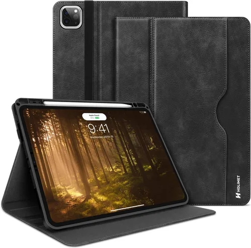 H HOLIMET Funda para iPad Pro de 11 pulgadas 2022 4ª/3ª/2ª/1ª Generación 2021/2020/2018 con soporte para lápiz, cuero PU protector con bolsillo,