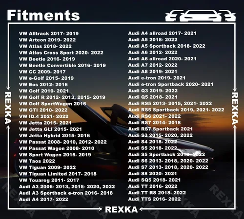 Vista 4 de Rexka Juego de 10 juegos de parachoques de guardabarros, rejilla frontal, tornillo, tornillo, kit de tuercas en U, N90974701 compatible