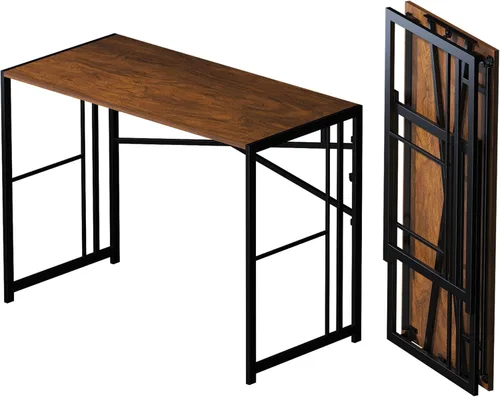 Vista 155 de Escritorio plegable de 47 pulgadas, no requiere montaje, mesa de oficina en casa, escritorio de campamento para computadora de juegos, color beige