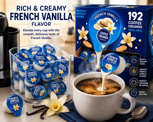 Vista 4 de Crema de vainilla francesa, cremas de café individuales, 192 individuales