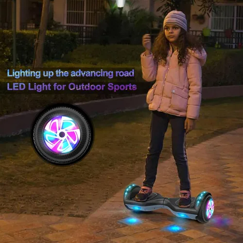 Vista 2 de FLYING-ANT Patinete autoequilibrante de 16.51 cm con altavoz y luces LED rojas