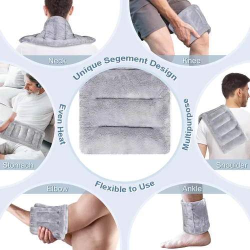 Vista 5 de SuzziPad Almohadillas térmicas para microondas para dolor de espalda y cuello y hombros, almohadilla térmica para aliviar calambres de 7 x 18