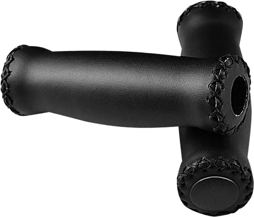 Vista 2 de SOLODRIVE Empuñaduras de manillar de bicicleta, empuñaduras de cuero de vinilo, cosidas a mano para bicicleta de crucero de playa, se adapta a