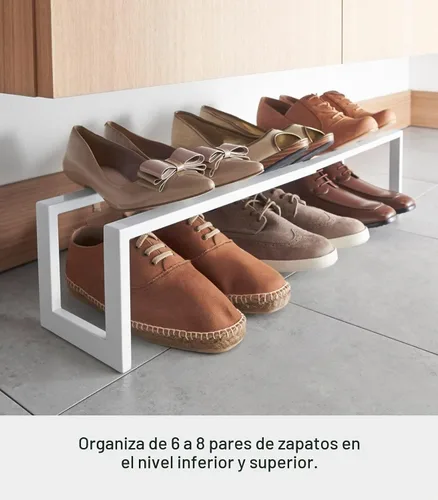 Vista 6 de Yamazaki Inicio Zapatero Expandible, Metal, Acero Ajustable Talla única Negro
