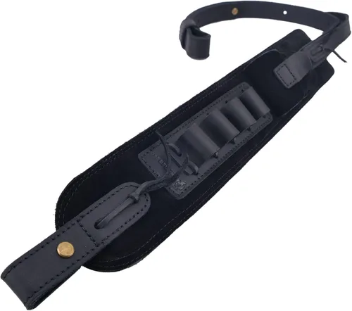 Vista 24 de Soporte de munición de cuero de grano superior, escopeta para rifle, correa ajustable para pistola de caza con giros