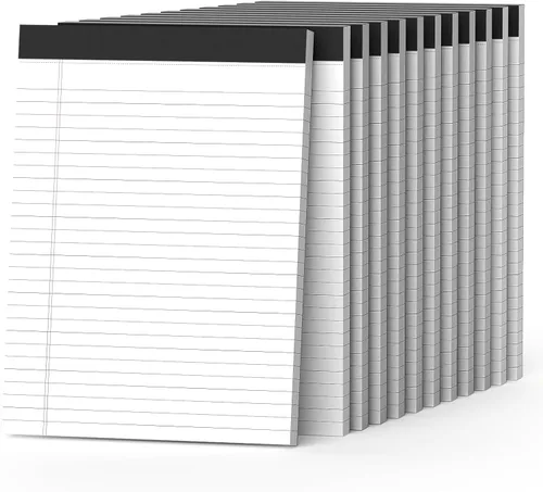 Vista 10 de Nichela Bloc de notas de 5 x 8 pulgadas, paquete de 6 blocs de notas legales, bloc de notas de rayas estrechas con bloc de notas perforadas, 30