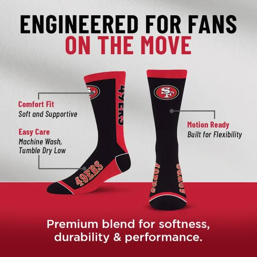 Vista 5 de For Bare Feet NFL - Calcetines unisex para niños de la NFL Mvp Crew