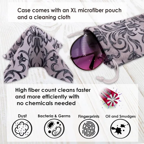 Vista 5 de MyEyeglassCase Fundas rígidas para gafas de sol, fundas grandes para gafas marcos medianos a grandes