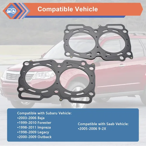 Vista 3 de ZONFANT 2 juntas de culata de motor MLS compatibles con Subaru Saab Vehicle 1998-2010 Baja Forester Impreza Legacy Outback, 2005-2006 9-2X