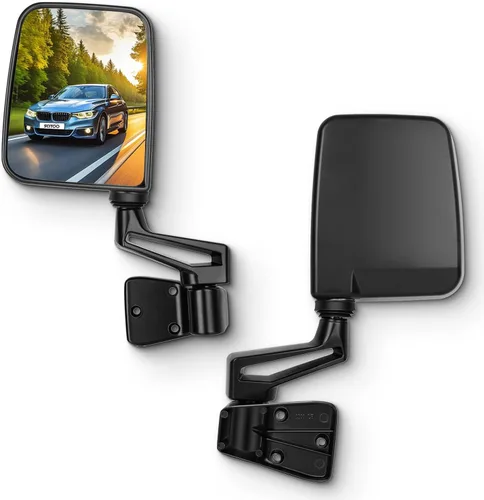 SCITOO Espejos de visión lateral para Jeep Wrangler 1995 1997-2002 para Jeep Wrangler 1987-1994 para modelos Jeep Wrangler con media puerta plegable