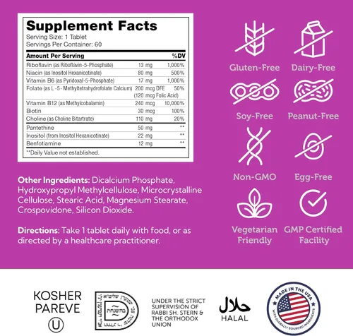 Vista 5 de Zahler Vitaminas del complejo B para mujeres y hombres, complejo de vitamina B, complejo de vitaminas B con B1 B2 B3 B5 B6 B7 B9 B12 – Sistema