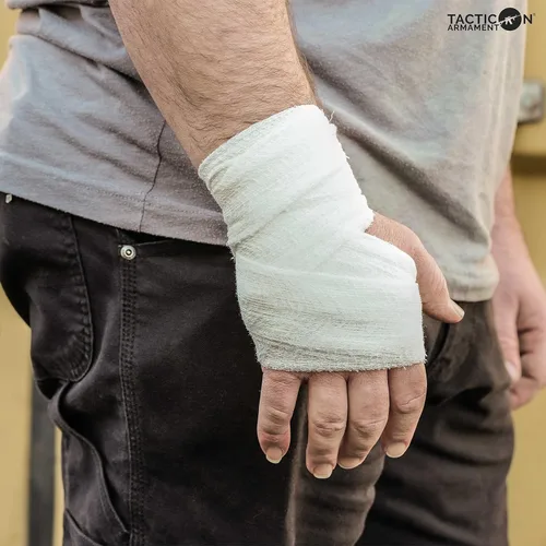 Vista 5 de Tacticon Gasa estéril comprimida de 4.5 pulgadas x 4.1 yardas, 6 capas Empresa propiedad de veteranos de combate Deja de sangrar heridas