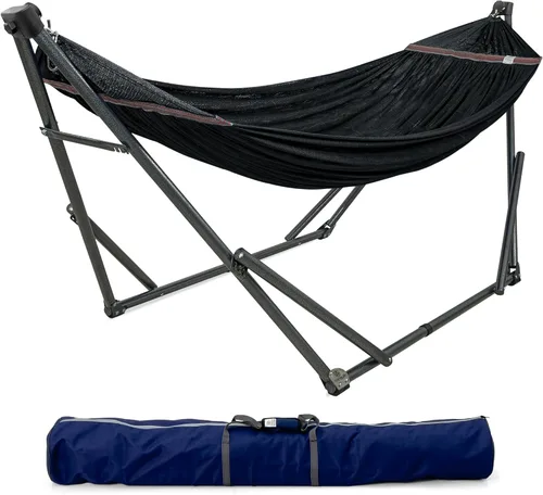 Vista 14 de Tranquillo Unity - Soporte de hamaca ajustable, plegable, para camping, con soporte, capacidad de 800 lbs, soporte de hamaca doble de acero para 2
