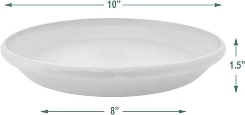Vista 4 de PSW Pot Collection AP25C Bandeja de goteo para plantas de 10 pulgadas de plástico/piedra/compuesto de madera - Sin agujero de drenaje (perforable)