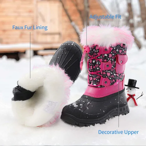 Vista 4 de DREAM PAIRS Boys Girls Insulated Waterproof Snow Boots