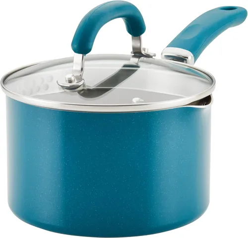 Vista 3 de Rachael Ray 12021 Create Delicious Cacerola/Sartén para Salsa Antiadherente con Función de Colado y Tapa, 3 Cuartos - Gris Tornasolado