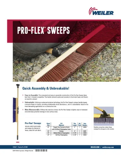 Vista 9 de Weiler 44604 Pro-Flex - Bloque de 24 pulgadas, relleno mediano de polipropileno granate, barrido