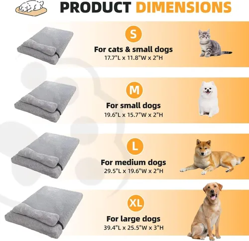 Vista 3 de huraty Cama para perros con almohada para perros pequeños, cama ortopédica para perros con funda extraíble, alfombrilla lavable para mascotas