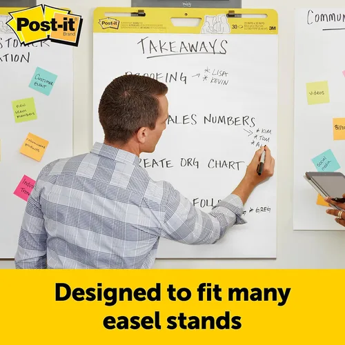 Vista 4 de Post-it Super Sticky Wall Easel Pad, 25" x 30", 20 Sheets/Pad, 3 Pads/Pack (559VAD20 3PK)
