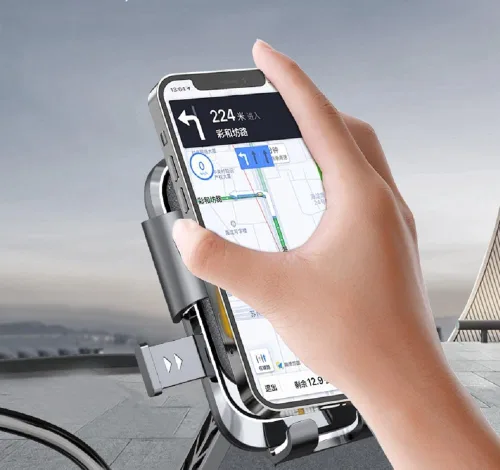 Vista 4 de Soporte para bicicleta, soporte universal para manillar de teléfono de motocicleta, giratorio de 360°, para bicicleta, motocicleta, scooter