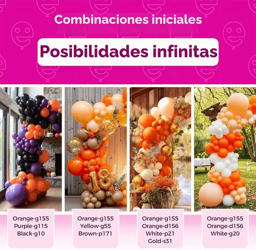 Vista 5 de Globos de látex color naranja mate para fiesta, paquete de 150 unidades, 5 14-naranja-G155