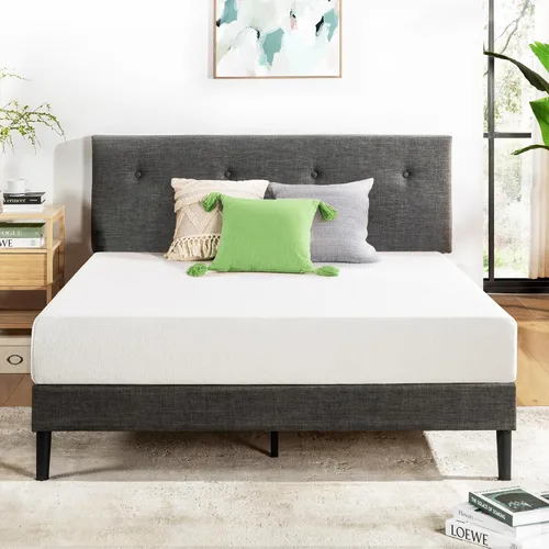 Vista 5 de Best Price - Colchón de espuma viscoelástica de té verde para niños y adultos, firmeza media, tamaño matrimonial de 5 pulgadas, Bed-in-A-Box