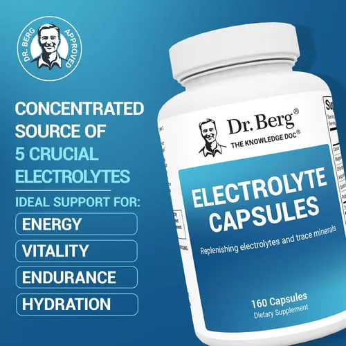 Vista 3 de Dr. Berg Cápsulas de electrolitos - Suplementos de electrolitos para apoyar la energía, la resistencia y la hidratación, sin azúcar, sin