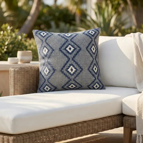 Vista 18 de Fab Habitat - Almohada lumbar de exterior de plástico reciclado premium, impermeable, resistente a la decoloración, a rayas, para patio, porche