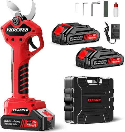 Vista 8 de Tijeras de podar 2 en 1, diámetro de corte de 1.2 pulgadas, tijeras de podar eléctricas inalámbricas con poste de extensión, 2 podadoras a batería