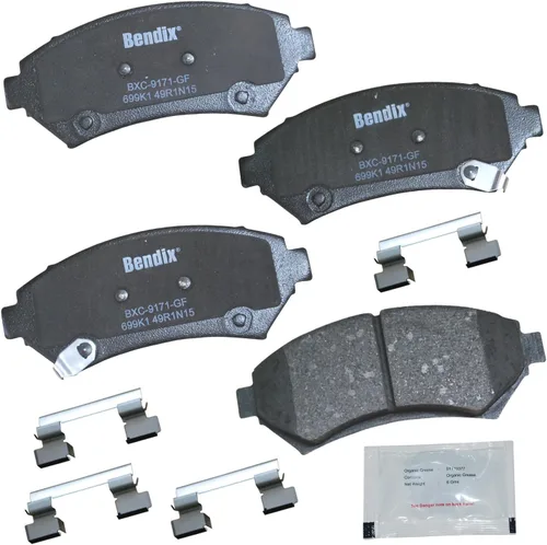 Vista 100 de Pastillas de Freno Delanteras Cerámicas Bendix Priority1 CFC430A para Modelos Selectos INFINITI G35, I30, Nissan 350Z, Altima, Juke, Maxima, Sentra