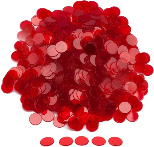 Vista 16 de GSE Games & Sports Expert Chips de bingo multicolor, 5,000 piezas de chips de conteo transparentes de alto contraste de 3/4 pulgadas