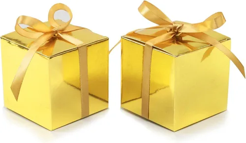 Vista 28 de COTOPHER 100 cajas de regalo pequeñas, cajas de regalo de 2 x 2 x 2 pulgadas, cajas de regalo de papel con cintas, caja de dulces para recuerdos