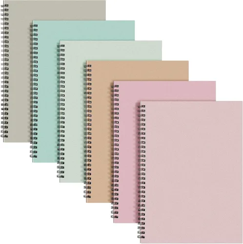 Vista 14 de Fuutreo 6 Pack Spiral Notebooks 10.5 x 7.45 Inch College Ruled Journal with Kraft Cover, B5 70 Sheets (140 Pages) for Stundent Study and Office