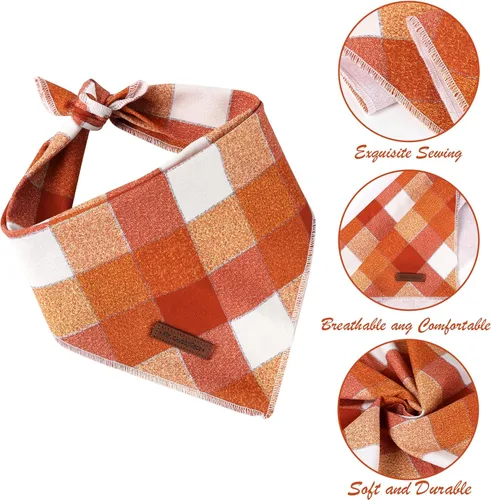Vista 2 de MR. CHUBBYFACE - Pañuelos reversibles triangulares para perros, gatos, mascotas C: cuadros rojos