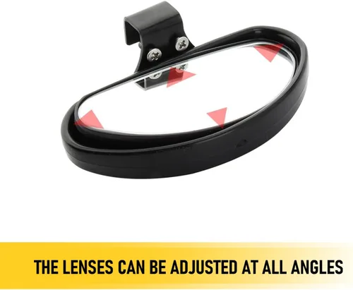 Vista 4 de Gunhunt 2 espejos de punto ciego automotriz – Universal, convexo, gran angular, espejo auxiliar para coche, exterior negro