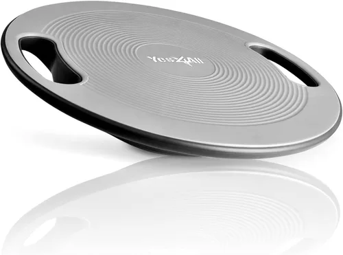 Vista 5 de Yes4All Wobble Balance Board, Plastic Stability Trainer with Handles for Standing Desk, Core Training & Home Gym Workout