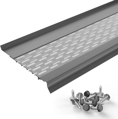 Vista 20 de Micromesh 5 pulgadas Gutter Guards Leaf Protection, 1 Pies Paquete de muestra Bronce oscuro, Malla de acero inoxidable, Cubiertas de canalón