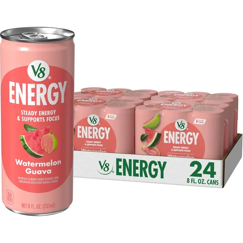 Vista 25 de V8 Energy Strawberry Banana Juice Energy Drink, lata de 8 onzas líquidas (paquete de 24)