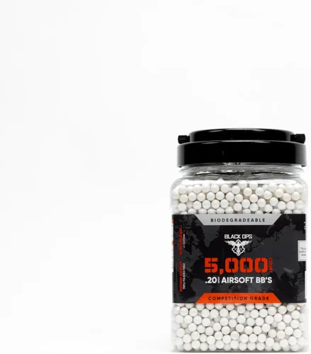 Black Ops Airsoft BBS – 5,000 unidades, munición de precisión de 0.01 oz de 0.20 onzas para rifles AEG y de francotirador