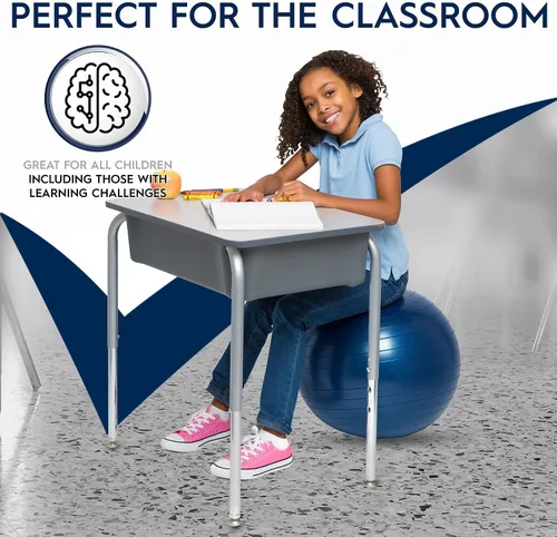 Vista 9 de Balón de equilibrio, el asiento sin ruedas es una silla flexible para la escuela, la oficina o el hogar