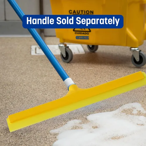 Vista 5 de SPARTA 4156804 - Escobilla de goma doble de plástico con estructura duradera para limpieza, comercial, residencial, 24 pulgadas, color amarillo