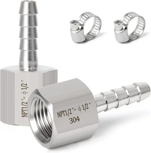 Vista 53 de TAISHER 1 pieza de forja de acero inoxidable 304 de accesorios de manguera de aire, accesorios de púas de manguera de 1 pulgada x 1/2 pulgadas