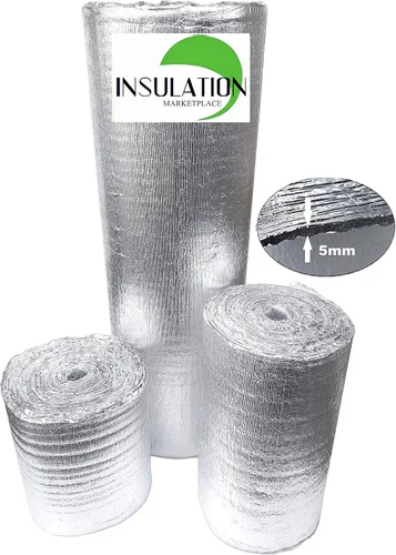 SmartSHIELD - Rollo de aislamiento reflectante de 1/4 pulgadas, 16' x 50 pies, barrera radiante con núcleo de espuma, escudo calor-frío, aislamiento