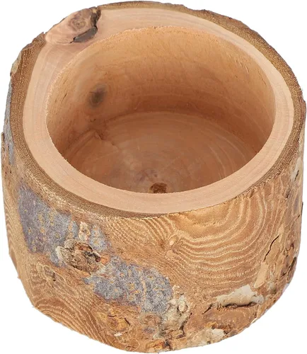 Vista 7 de Gloglow Tazón de alimentación para mascotas para hámsters y chinchillas, construcción de madera de manzano duradera, uso versátil para alimentos