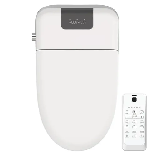 Vista 10 de Inodoro de bidé inteligente con asiento de bidé integrado, inodoro eléctrico de una pieza sin tanque con control remoto, asiento calentado, sensor
