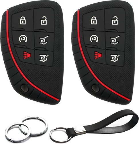 2 piezas compatibles con Chevy Chevrolet Colorado Suburban Tahoe Buick Envision GMC Canyon Yukon XL Honda Prologue 6 botones funda llavero protector