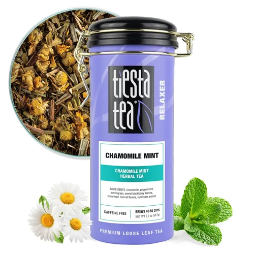 Vista 10 de Tiesta Tea - Manzanilla menta, hojas sueltas, té de hierbas de menta y manzanilla, mezcla premium, bebida de hierbas sin cafeína, hace caliente