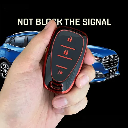 Vista 10 de para Chevy Funda para Llavero Sistemas de Entrada sin Llave Compatible con Chevy Spark Traverse Equinox Trailblazer Trax 3 Botones Funda