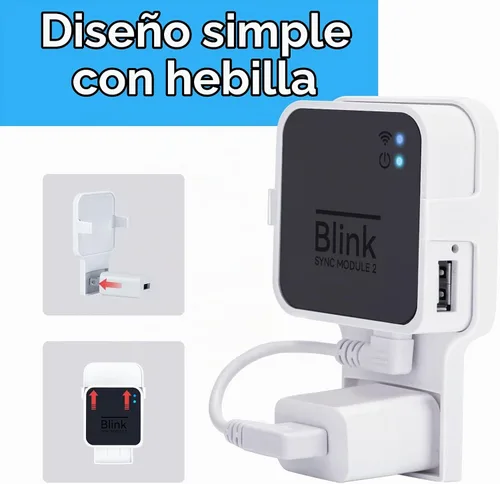 Vista 5 de Soporte de pared para Blink Sync Module 2, soporte de montaje para cámara Blink al aire libre, cámara de seguridad para el hogar con cable corto