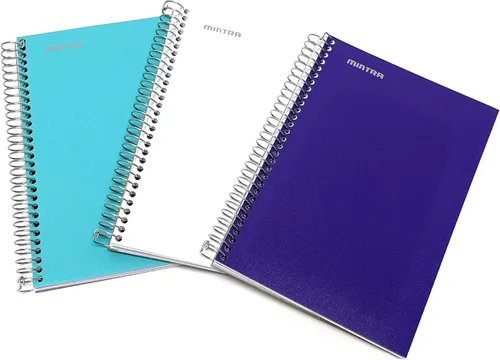 Vista 7 de Mintra Office Durable Spiral Notebook - 2 Subject (Junior Size 3pk (6.5in x 9.5in), Arctic Ice, Sun Yellow, Spring Pink)